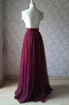 BURGUNDY Wedding Full Long Tulle Skirt Custom Plus Size Bridesmaid Tulle Skirt image 6