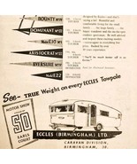 1957 Eccles Caravan Camper Import Advertisement Autocar Automobilia DWPP2 - $55.08 CAD