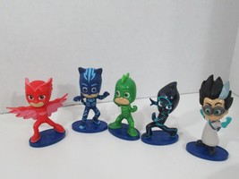 PJ Masks toy figures lot Night Ninja Romeo Catboy Gekko Owlette cake toppers - £11.70 GBP