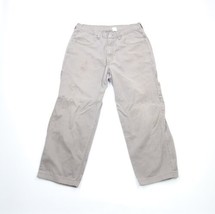 Vintage 90s Levis 977 Mens 34x28 Distressed Baggy Wide Leg Carpenter Pants Gray - £60.08 GBP