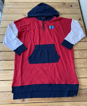 Tommy Jeans men’s hooded pullover sweatshirt size XL Tall red blue white O4 - £17.01 GBP