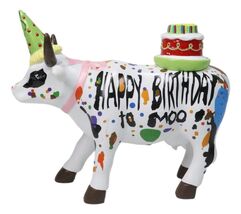 Cow Parade Happy Birthday To Moo Party Hat And Cake Collector&#39;s Figurine - €38,89 EUR