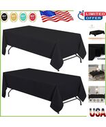 Washable Black Table Covers - 2 Pack, Rectangular, Stain Resistant for W... - $664.49 MXN