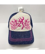 Browning Hat Cap Strap Back Adjustable Womens Pink Deer Denim Embroidere... - £11.59 GBP