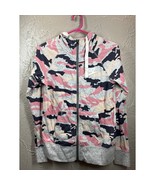 NIKE Women&#39;s Organic Cotton Blend Full Zip Up Pink Camo Hoodie Jacket Si... - $27.45