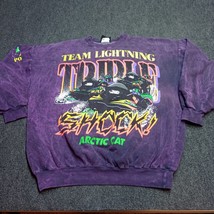 VTG Arctic Cat Team Lightning Triple Shock Sweater Adult Large Purple Ac... - £146.80 GBP