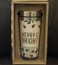 Merry &amp; Bright Acrylic Tumbler 14 Oz. New In Package Great Holiday Gift! - $8.91