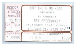 Reo Speedwagon Concert Ticket Stub Février 26 1985 Baltimore - £32.50 GBP