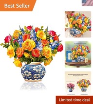 Stunning Sorbet Roses 3D Greeting Card - Perfect for Birthdays and Anniv... - $840.68 MXN