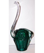 FABULOUS HUGE RARE MURANO ITALY ART GLASS TEAL GREEN ELEPHANT 16 3/4&quot; SC... - £238.94 GBP