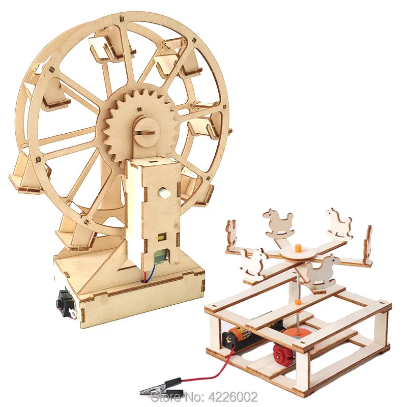 Kids DIY Kit Wheel Carousel Physics Science Experiment STEM Toy Technolo - $24.20+