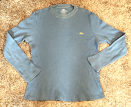 Lacoste Shirt Mens Medium Thermal Waffle Knit Sleepwear Sweater Pullover Croc - $18.69