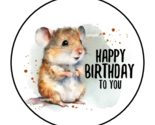30 CUTE MOUSE HAPPY BIRTHDAY ENVELOPE SEALS STICKERS LABELS TAGS 1.5&quot; ROUND - £6.00 GBP