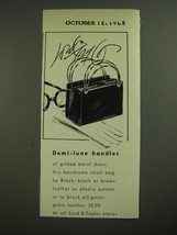 1968 Lord & Taylor Block Small Bag Advertisement - Demi-lune handles - $18.49