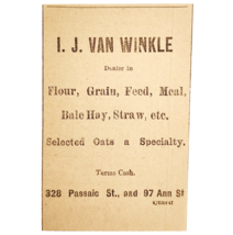 1895 Van Winkle Grain Feed Hay Victorian Advertisement Passaic New Jerse... - $372.61 MXN