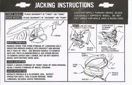 1967 Corvette Instructions Jacking - $14.80