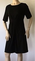 ELIE TAHARI 100% Wool Short Sleeve Sheath Dress, Black (Size 6) - £23.88 GBP