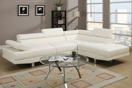 Fidenza 2-Piece Sectional Sofa Upholstered in White Faux Leather - £792.22 GBP