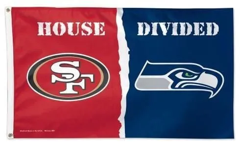 49ers vs Seahawks House Divided 3×5 Flag NFL Team Support - £13.92 GBP