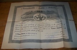 1901 HORNELLSVILLE NY LINCOLN SCHOOL HONOR ROLL CERTIFICATE 2ND GRADE MU... - $14.84