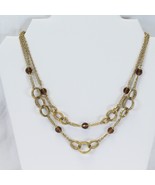 LC Liz Claiborne Two Strand Necklace Longest Strand 34&quot; Tiger Eye - $200.85 MXN
