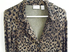 Chico Leopard One Button Front Cardigan Sz 1 #16N - £13.35 GBP