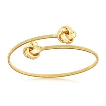 Sterling Silver Love Knot Wire Bangle - Gold Plated - £110.45 GBP