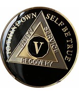 Ranger Industries 5 Year AA Medallion Glossy Classic Black Sobriety Chip - £11.66 GBP