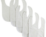 Unisex 80% Cotton / 20% Polyester Terry Solid White Bib (Pack of 5) One ... - $16.86