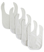 Unisex 80% Cotton / 20% Polyester Terry Solid White Bib (Pack of 5) One ... - £17.14 GBP