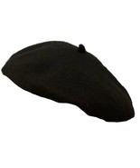 Black 100% Wool Beret Hat Women Size Taille 11 - $16.00