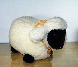 Easter Plush Lamb/Sheep Cream with A Black Face and Feet Bell 21&quot; Long - £15.72 GBP