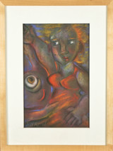 &quot; Ce Qui Un Looker &quot; Par Melinda Myrow Signée Pastel Encadré Sur Papier - $418.79