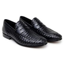 Belvedere Slip-on Penny Loafers Shoes Italian Calfskins Luca Black image 3