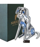 Chrome Plated Silver Dog with Blue Crystals by Matashi - €13,66 EUR