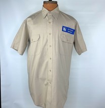 Vintage Continental Airlines Lead Agent Employee Uniform Shirt short sleeve sz L - £22.57 GBP