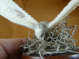 EAGLE-36 Eagle wings out on nest shed ANTLER figurine Bali detailed carving - $90.46