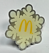 Mcdonalds Holiday Snowflake Silver White Christmas Lapel Pin Collectible - $4.21 CAD