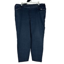Catherines Womens Essential Flat Front Denim Pull on Pants Size 1X Petit... - $23.03