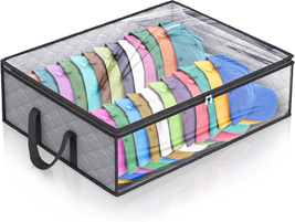 Wide Hat Storage for Baseball Caps Organizer with 2 Sturdy Handles Hat B... - $12.69