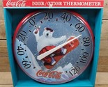 1998 Coca Cola Indoor / Outdoor Snow Boarding Polar Bear Thermometer - $34.60
