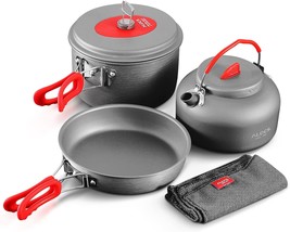 Alocs Camping Cookware: Portable Camping Pots And Pans Set With Camping Kettle, - $58.92