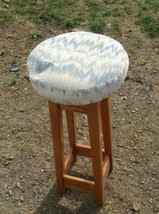 000 Vintage Solid Wood Bar Stool Oak? 80&#39;s Padded Top - $25.99