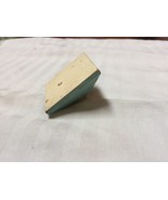 Vintage MCM Painted Cream Blue Square Wood Drawer Pull Cabinet Knob 4.5c... - £18.68 GBP