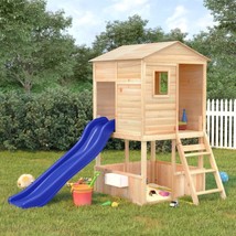Outdoor Garden Wooden Kids Childrens Play House Castle Frame Set With Slide  - £671.21 GBP