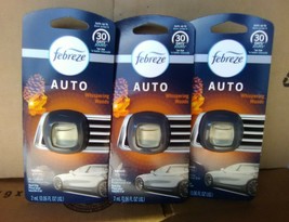 3 Febreze Car Clip on Vent Auto Air Fresheners Whispering Woods Scent - £13.51 GBP