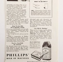1934 Phillips Milk of Magnesia Heartburn Advertisement Medical Ephemera  - $19.99