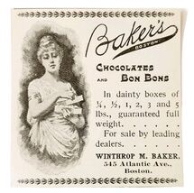 Baker&#39;s Boston Chocolate 1897 Advertisement Victorian Bon Bons Dessert A... - €17,15 EUR