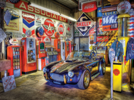 Cobra shelby vintage garage car signs &amp; gas pumps ceramic tile mural backsplash - £46.65 GBP+