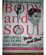 Body And Soul United Artiest John Garfield Movie Print Magazine Ad 1947  - $9.59 CAD